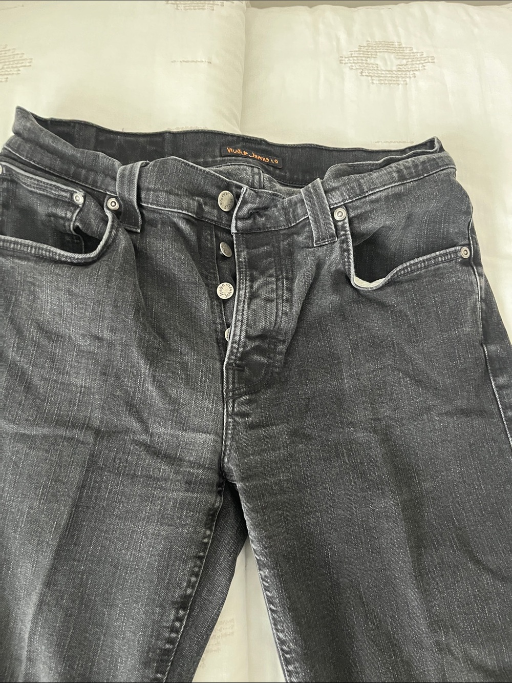 Nudie Jeans Slim Men’s Grey/ black  Button-Fly Denim( was black but faded) 32x32